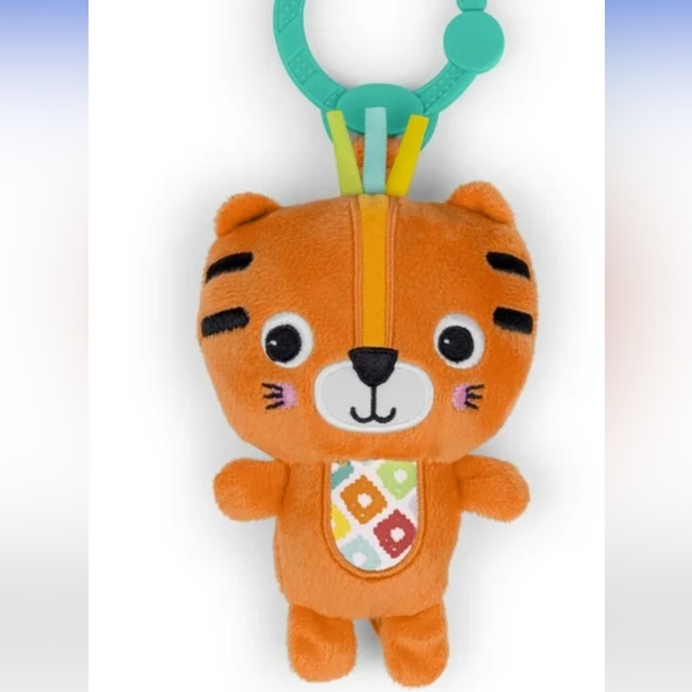 Bright strats jungle joy baby tiger rattle toy